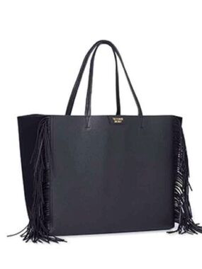 Victoria’s Secret NWT (flawed) Black Fringe Tote Bag - Women's Shoulder Shopper